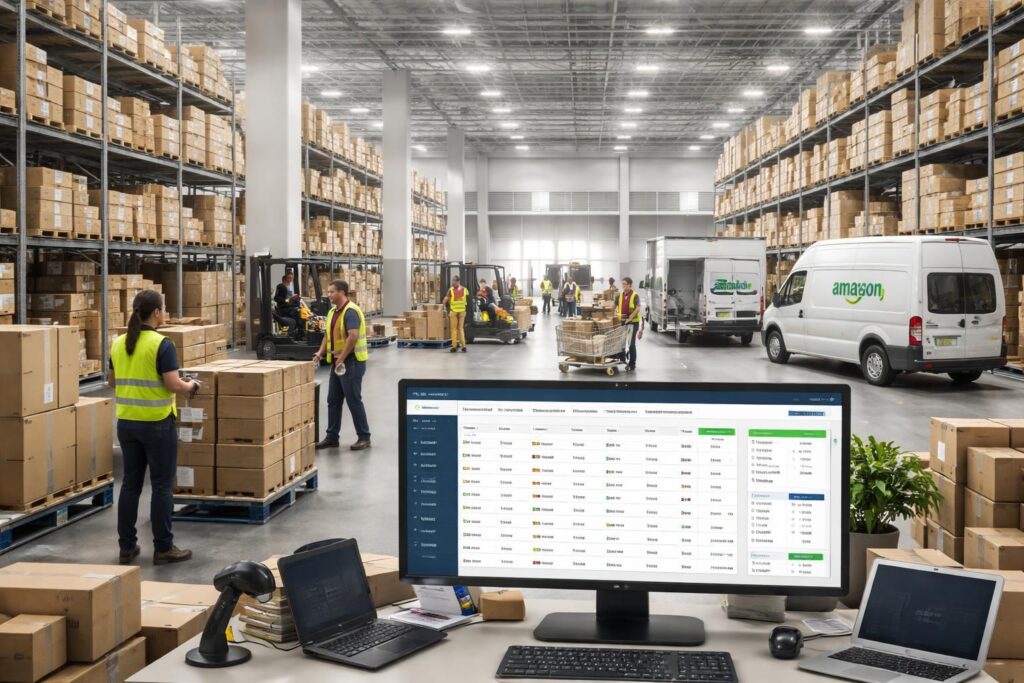 Solutions e-commerce avec des entrepôts fulfillment Amazon FBA et Shopify Logistics pour boutiques