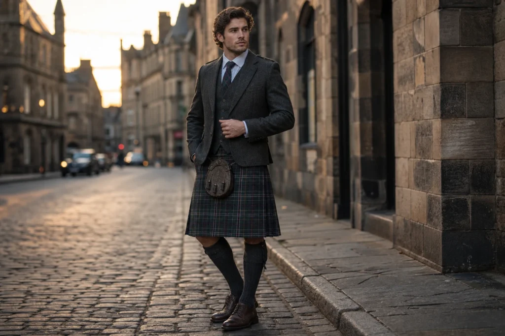 L’élégance des highlands s’invite en ville avec le total look écossais